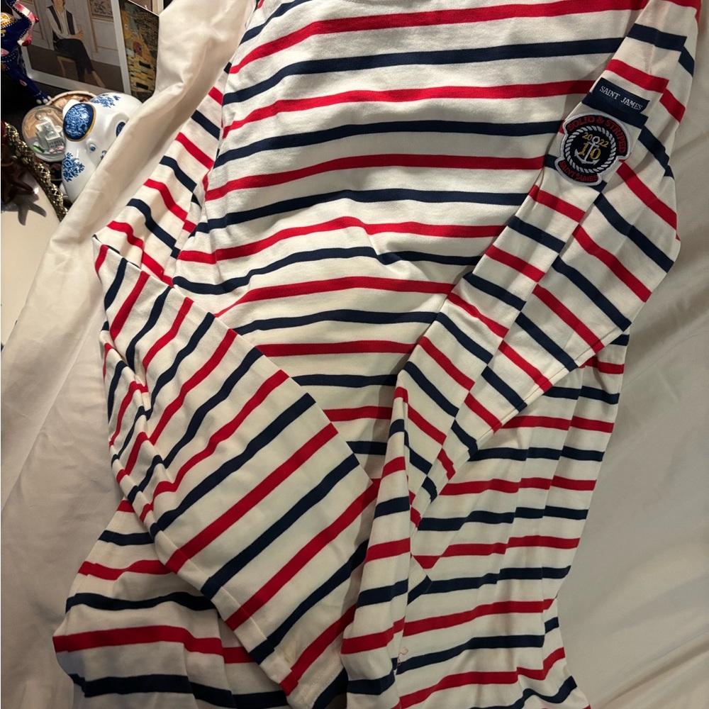 Brand new Saint James SOLID & STRIPED - BRETON STRIPED SHIRT. XS